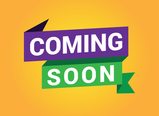 Coming soon banner design templete with abstract background. Vector Illustration.