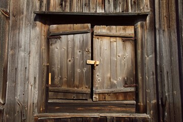 Old weathered barn door on a traditional barn, Finland. © Raimo Bergroth