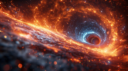 Cosmic vortex - abstract representation of a black hole - obrazy, fototapety, plakaty