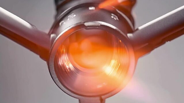 A close-up image capturing the intense brightness of an illuminated LED.