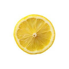 Lemon slice isolated on transparent background. Citrus fruit.