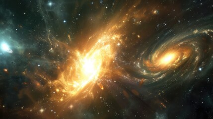  Colliding Galaxies in the Vast Universe.