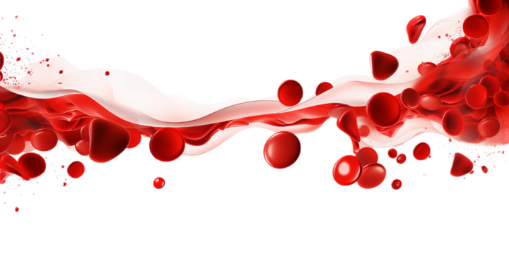 Illustration of the human red blood cells isollated on the transparent background.