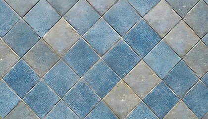 Blue and Gray Square Tiled Floor Pattern