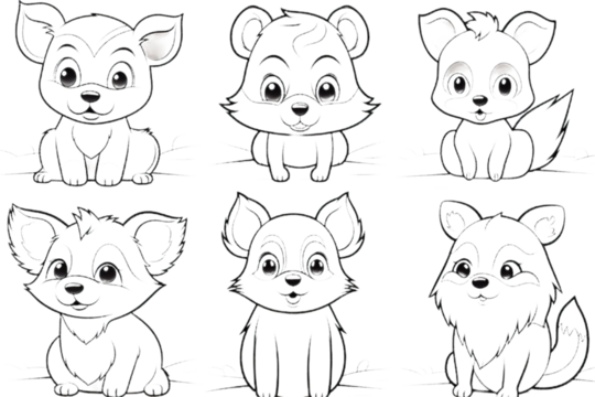 Forest animals. fox, deer, raccoon, owl in watercolor. isolated on the transparent background