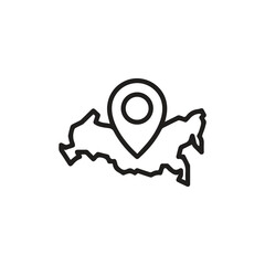 Russia icon vector. Linear style sign for mobile concept and web design. Russia symbol illustration. Pixel vector graphics - Vector.