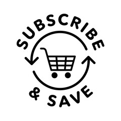 Subscribe and save vector icon logo badge
