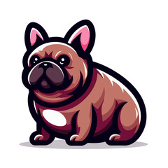 Fat french bulldog Dog vector logo icon sticker tattoo.