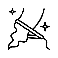 Fototapeta premium Hair straightener icon for hair care treatment and beauty or woman salon. Simple Vector illustration