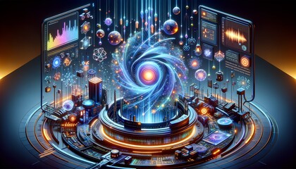 Fototapeta premium 3D Illustration of Natural Language Generation