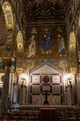 Fototapeta na wymiar Palatine Chapel or Cappella Palatina, Palermo, Sicily, Italy