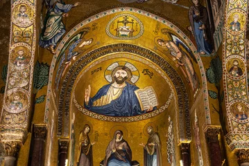 Fotobehang Palatine Chapel or Cappella Palatina, Palermo, Sicily, Italy © jordi2r