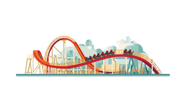 roller coaster vector flat minimalistic isolated vector style illustration