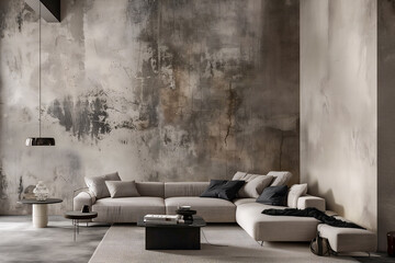 Sofa sur mur béton - obrazy, fototapety, plakaty