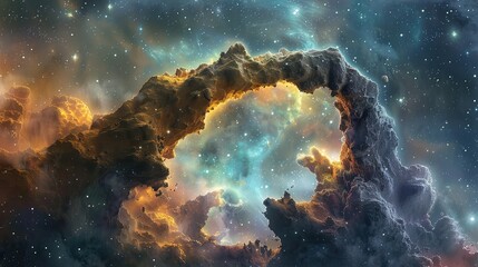 Cosmic Cloud Formation Shaped Like a Celestial Archway.
