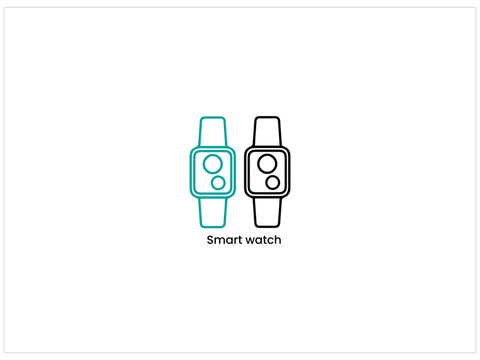 Smart watch icon and logo illustration.