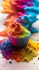 Vibrant Powders Dancing in High Key Light