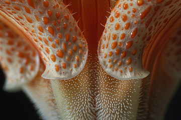  Macro Detail of an Orange Starfish Showing Intricate Texture and Patterns - obrazy, fototapety, plakaty