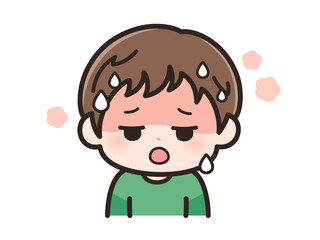 暑いの男の子の顔
