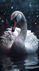 Swan bird animal outdoor scene ultra-detailed macro photography picture poster background