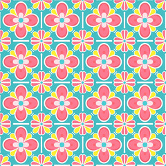 Fototapeta premium Singapore Peranakan seamless pattern, seamless tile, floral background, Peranakan culture, Nyonya motifs, Nyonya pattern