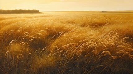 Golden Wheat Field at Sunset.