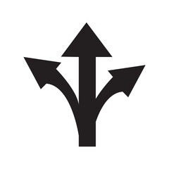 Arrow way line icon. Three arrow and road direction vector illustration, eps10