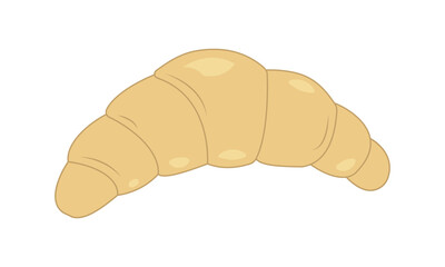 Croissant. Fresh baking, for menu, cafe, bakery, logo, colored illustration.