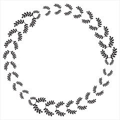 Laurel wreath circle borders. Decorative vector elements.  Vector Illustration.
