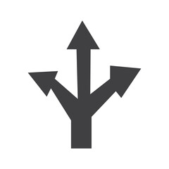 three-way direction arrow icon. road direction icon Vector illustration