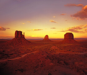 Sunset in Monument Valley, Arizona, USA, North America