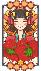 Original hand drawn cartoon strawberry fruit illustration poster material
