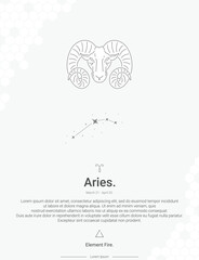 Zodiac sign constellations Aries vector illustration wall decor ideas