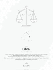 Zodiac sign constellations Libra vector illustration wall decor ideas