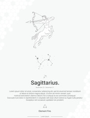 Zodiac sign constellations sagittarius vector illustration wall decor ideas