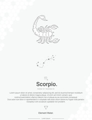 Zodiac sign constellations Scorpio vector illustration wall decor ideas