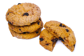 A white background with stacked cookies Additionally, one piece had a fracture in the middle that allowed the interior to be seen.