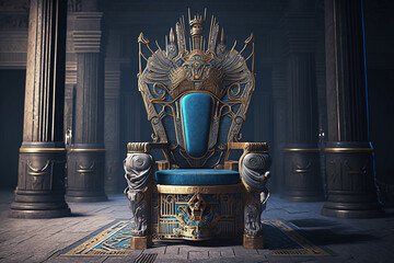 The ancient throne of the Egyptian pharaoh Ramses.  - obrazy, fototapety, plakaty