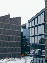 Modern office business center in winter