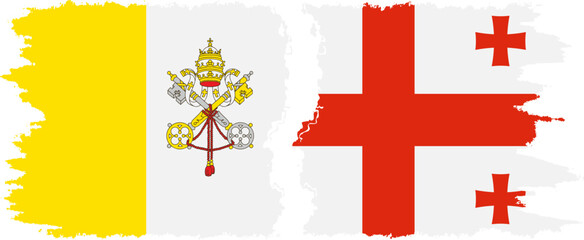 Georgia and Vatican grunge flags connection vector
