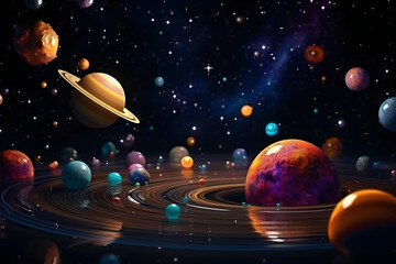 Futuristic Background cosmic space creative design. Abstract horizontal banner concept game...