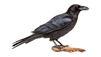 Fototapeta premium crow on wood isolated on transparent background cutout