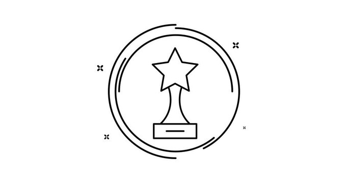 star award animated outline icon with alpha channel. star award rotation appearance 4k video animation for web, mobile and ui design