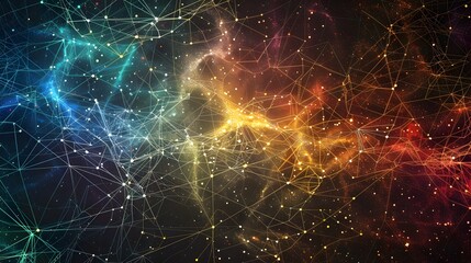 Network of connections, abstract tech background, suitable for connectivity and tech themes. - obrazy, fototapety, plakaty