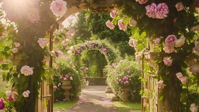 Wedding decoration with peonies, floral decor and event celebration, peony flowers and wedding ceremony in the garden, English country style