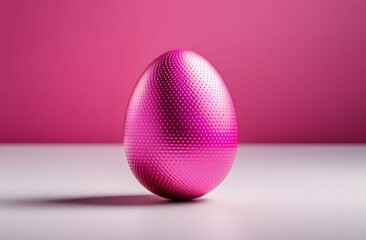 Pink Easter egg on pink background