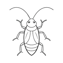 Cockroach illustration coloring page for kids