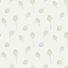Botanical elegant elements seamless pattern on light green background, floral wallpaper