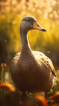 Goose bird animal outdoor scene ultra-detailed macro photography picture poster background