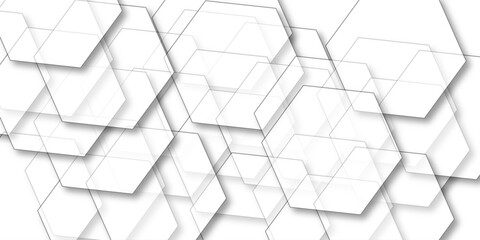 white abstract geometric hexagon pattern background with black. Luxury white pattern with hexagons. Vector illustration.3D futuristic abstract honeycomb mosaic background .